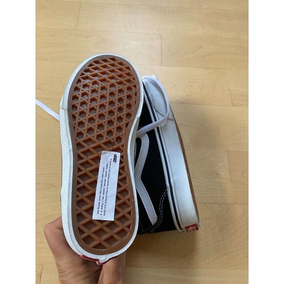 VANS Bnwt "Sk8" Hi Top Sneakers Boys New Black White - Picture 6 of 8